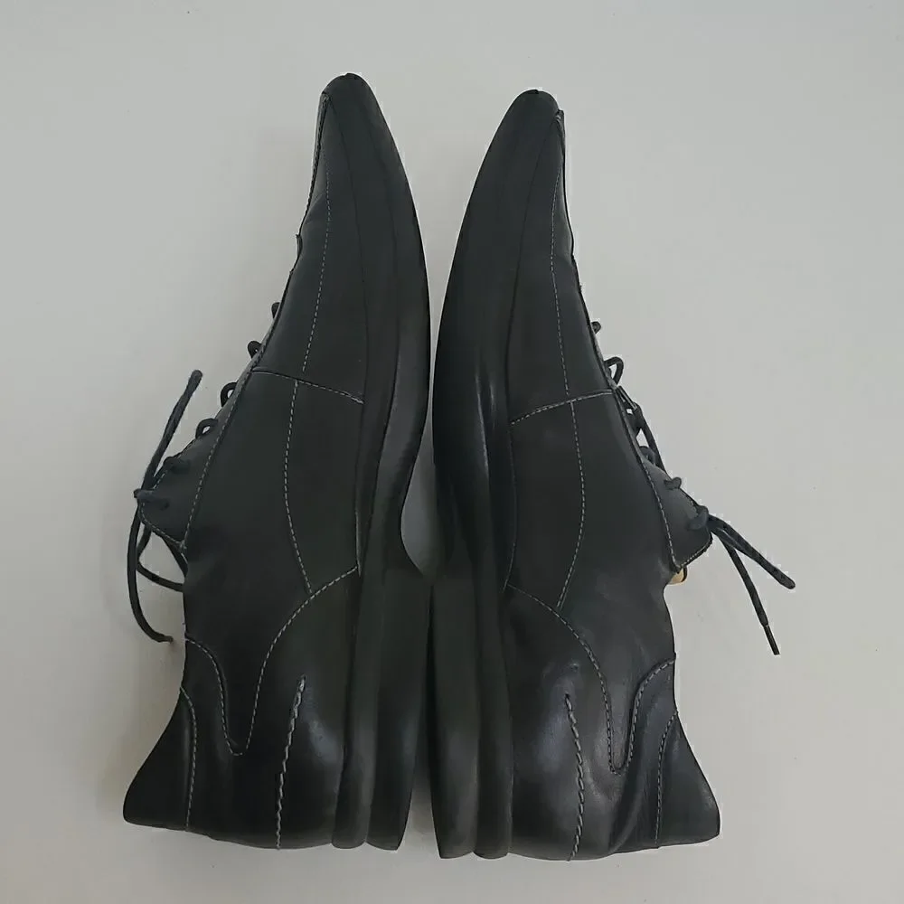 Sandro Kurt 2214 Men's Black Leather Lace up Comfort Oxfords Shoes Size 12D